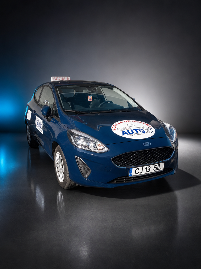 Ford Fiesta argintiu — mașină școală categoria B, Silaghi Auto Cluj